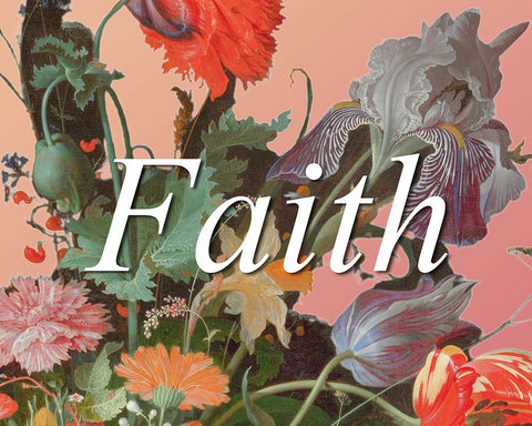 Faith Flowers Black Ornate Wood Framed Art Print with Double Matting by Iafrate, Sandra