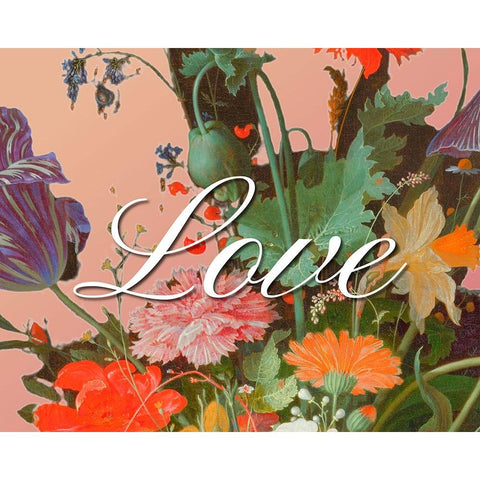 Love Flowers Black Modern Wood Framed Art Print by Iafrate, Sandra