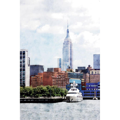 NYC ESB Day Black Modern Wood Framed Art Print with Double Matting by Pica, Jeff