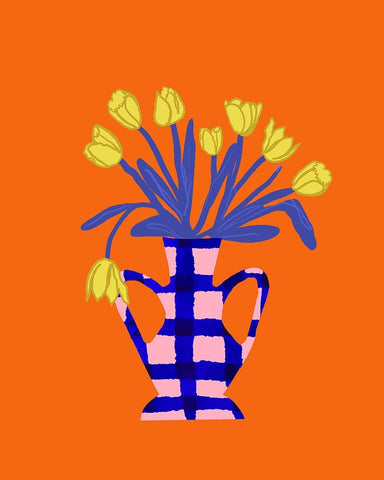 The Daily Tulip I White Modern Wood Framed Art Print with Double Matting by Sizemore, Natalie