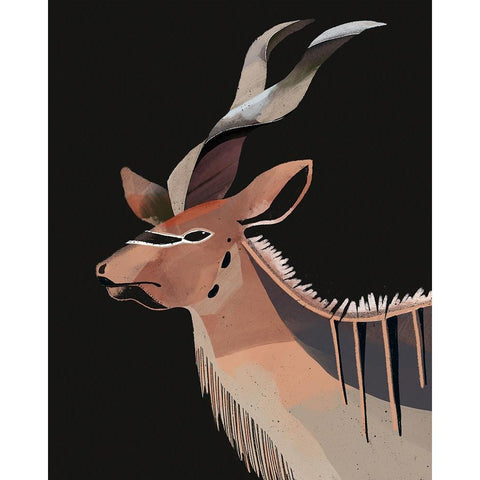 Kudu Gold Ornate Wood Framed Art Print with Double Matting by Ewer, Rebekah