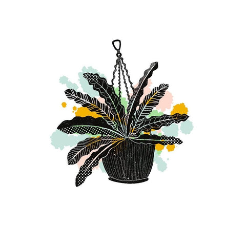 Plant Pop III Black Modern Wood Framed Art Print with Double Matting by Ewer, Rebekah