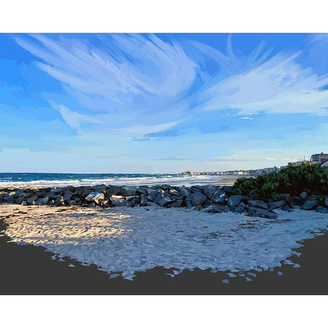 A Day on the Coast White Modern Wood Framed Art Print by Kalina, Emily