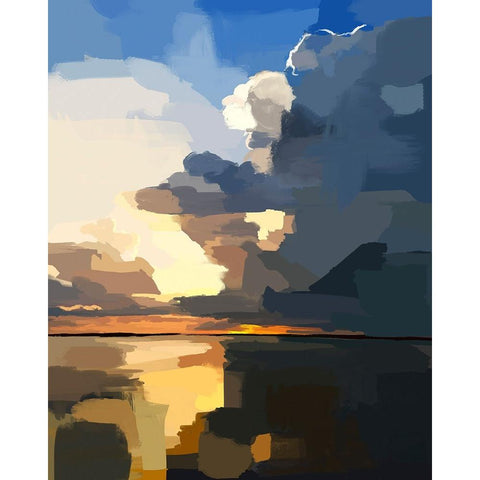 Abstract Seascape  I White Modern Wood Framed Art Print by Kalina, Emily