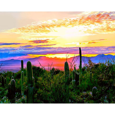 Arizona Sunset White Modern Wood Framed Art Print by Kalina, Emily