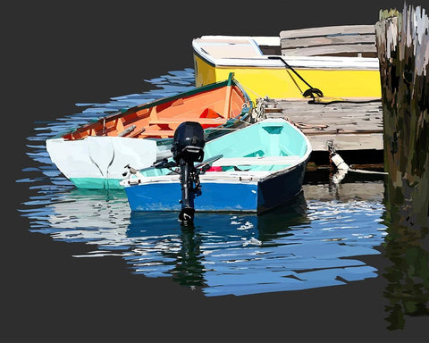 Boat Study II White Modern Wood Framed Art Print with Double Matting by Kalina, Emily