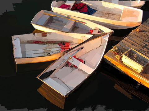 Boat Study IV Black Ornate Wood Framed Art Print with Double Matting by Kalina, Emily