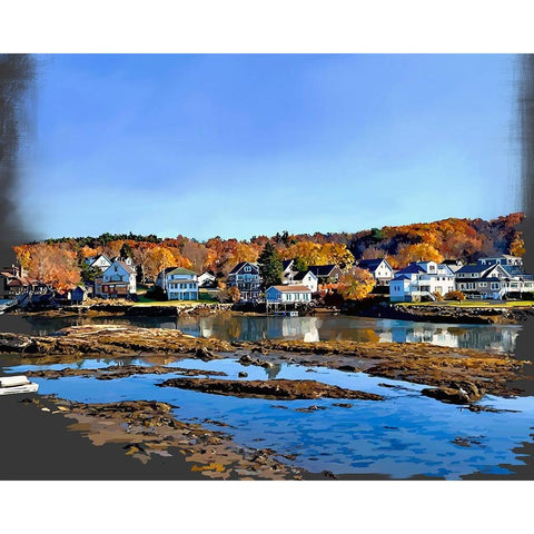 Boothbay  I Black Modern Wood Framed Art Print by Kalina, Emily