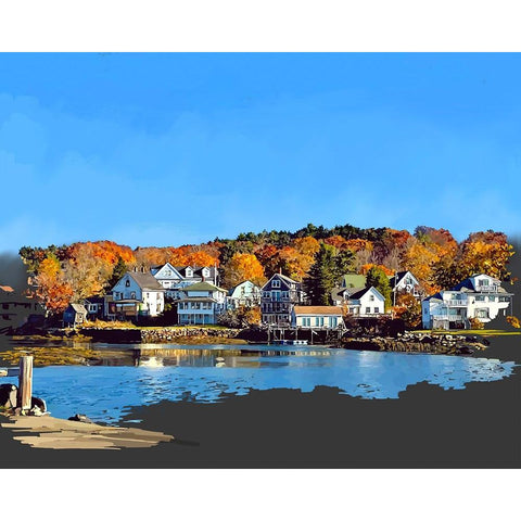 Boothbay  II White Modern Wood Framed Art Print by Kalina, Emily