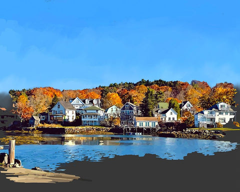 Boothbay  II White Modern Wood Framed Art Print with Double Matting by Kalina, Emily