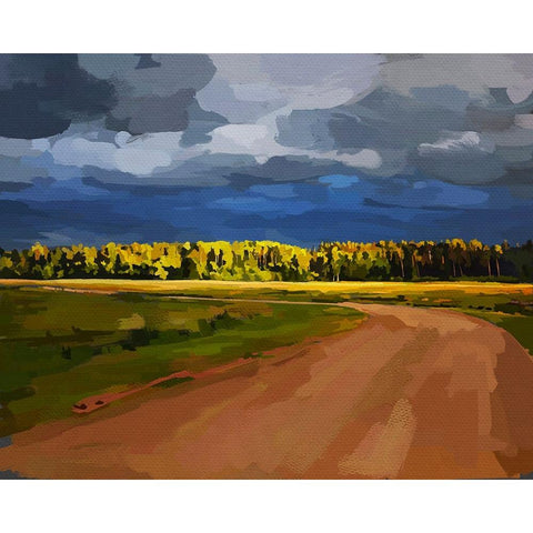 Landscape Drama Black Modern Wood Framed Art Print by Kalina, Emily