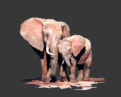 Momma and Baby Black Ornate Wood Framed Art Print with Double Matting by Kalina, Emily