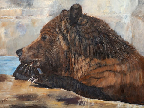 Cleaning Up White Modern Wood Framed Art Print with Double Matting by Winkler, Kathy