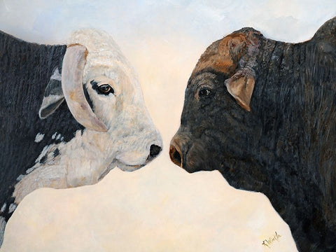 Eye to Eye White Modern Wood Framed Art Print with Double Matting by Winkler, Kathy