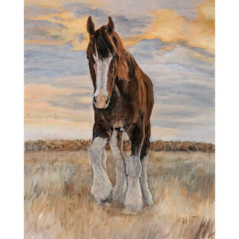 Heading for the Barn Black Modern Wood Framed Art Print with Double Matting by Winkler, Kathy