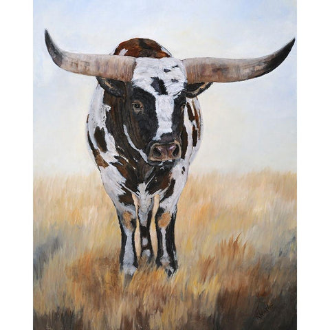 Longhorn Samurai I Gold Ornate Wood Framed Art Print with Double Matting by Winkler, Kathy