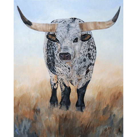 Longhorn Samurai II Black Modern Wood Framed Art Print by Winkler, Kathy