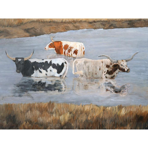 Longhorn Spa Day I Gold Ornate Wood Framed Art Print with Double Matting by Winkler, Kathy