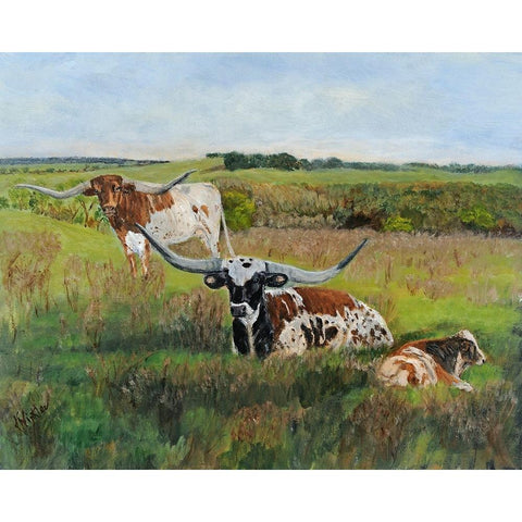 Pasture With a View Black Modern Wood Framed Art Print with Double Matting by Winkler, Kathy