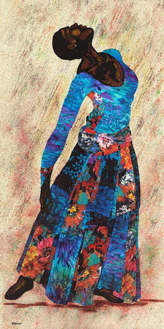 Her Beauty III White Modern Wood Framed Art Print with Double Matting by Saunders, Alonzo