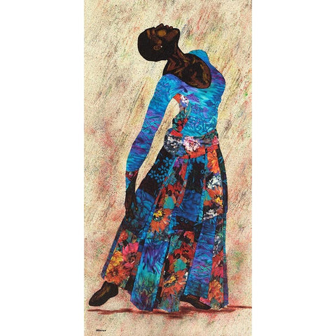 Her Beauty III Gold Ornate Wood Framed Art Print with Double Matting by Saunders, Alonzo