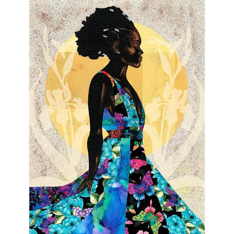 Her Flow White Modern Wood Framed Art Print by Saunders, Alonzo