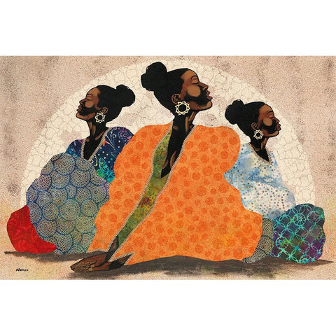 Meditation Contemplation Black Modern Wood Framed Art Print by Saunders, Alonzo