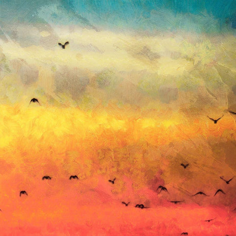 Morning Flight I Black Modern Wood Framed Art Print by Saunders, Alonzo