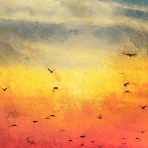 Morning Flight II Gold Ornate Wood Framed Art Print with Double Matting by Saunders, Alonzo