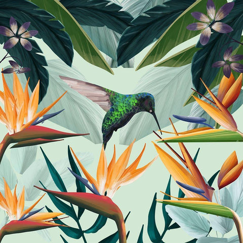 Tropical Flowers II Black Modern Wood Framed Art Print by Arctic Frame