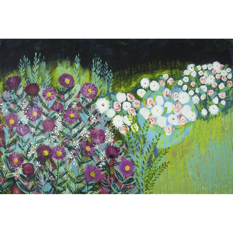 Midnight Landscape Dream I White Modern Wood Framed Art Print by Hampe, Shelley