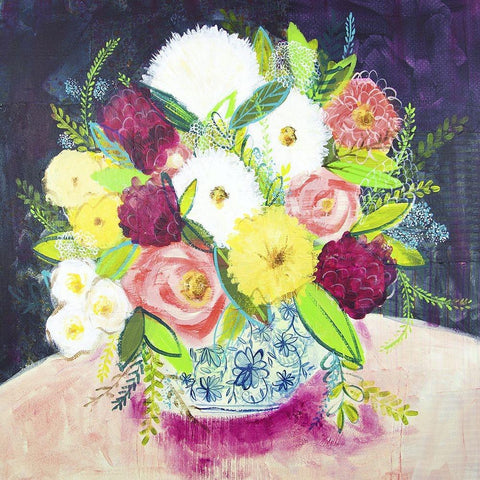 Poetic Arrangement II White Modern Wood Framed Art Print by Hampe, Shelley