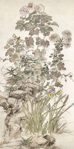 Chinoiserie Panel III Black Ornate Wood Framed Art Print with Double Matting by Hunziker, Steve