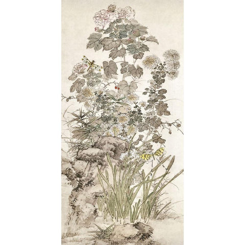 Chinoiserie Panel III White Modern Wood Framed Art Print by Hunziker, Steve