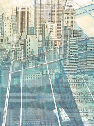 Cityworks IV White Modern Wood Framed Art Print with Double Matting by Hunziker, Steve