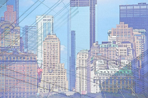 Cityworks V White Modern Wood Framed Art Print with Double Matting by Hunziker, Steve