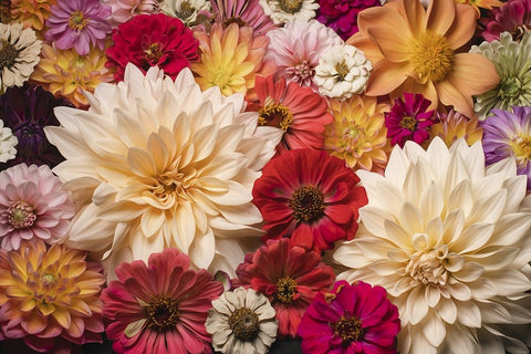 Dahlia Dream Scape  I Black Ornate Wood Framed Art Print with Double Matting by McLean, Leah