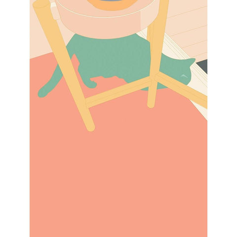 Curious Cat  II Black Modern Wood Framed Art Print with Double Matting by Weiss, Richard