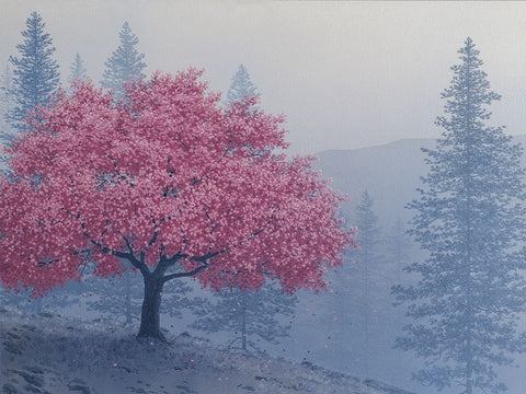 A Tree of a Different Color  I White Modern Wood Framed Art Print with Double Matting by Courtney, Richard