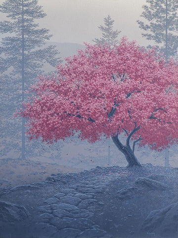 A Tree of a Different Color  II Black Ornate Wood Framed Art Print with Double Matting by Courtney, Richard