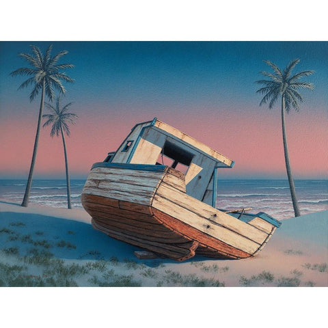 Barbados Sunset  II Black Modern Wood Framed Art Print with Double Matting by Courtney, Richard