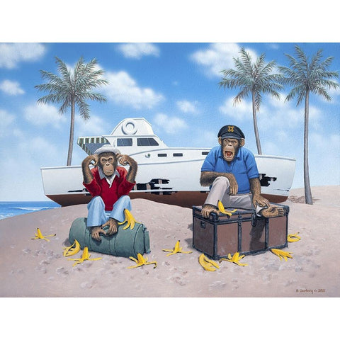 Bored Fearless Crew  I Gold Ornate Wood Framed Art Print with Double Matting by Courtney, Richard