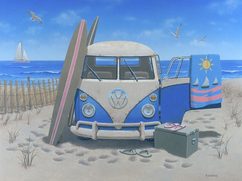 Ready for the Sun White Modern Wood Framed Art Print with Double Matting by Courtney, Richard