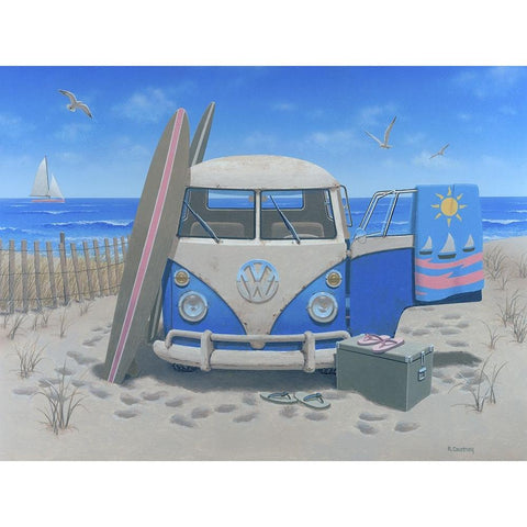 Ready for the Sun White Modern Wood Framed Art Print by Courtney, Richard