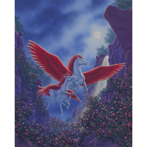 Moon Feather Gold Ornate Wood Framed Art Print with Double Matting by Courtney, Richard