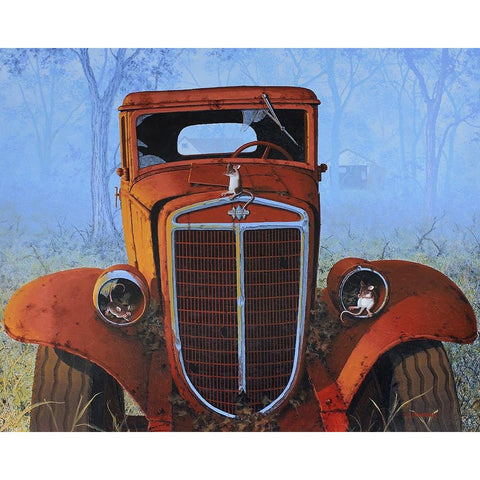 See No Evil Hear No Evil Squeak No Evil Gold Ornate Wood Framed Art Print with Double Matting by Courtney, Richard