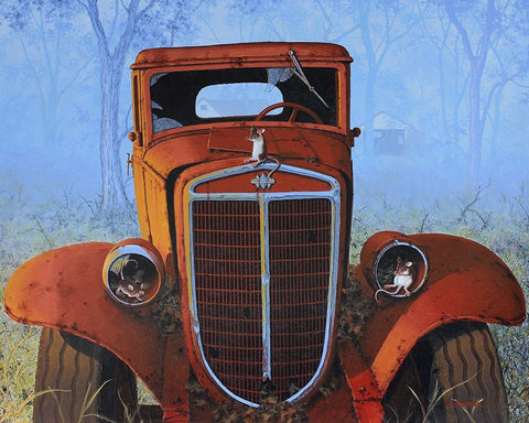 See No Evil Hear No Evil Squeak No Evil Black Ornate Wood Framed Art Print with Double Matting by Courtney, Richard