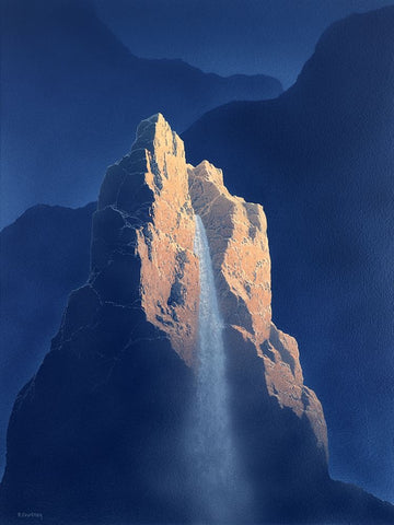 Solitude Mountain I Black Ornate Wood Framed Art Print with Double Matting by Courtney, Richard