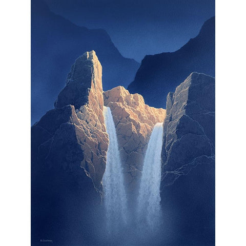 Solitude Mountain II White Modern Wood Framed Art Print by Courtney, Richard