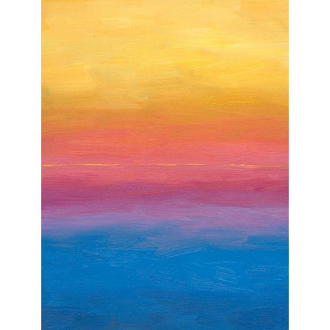Brushstroke Sunset II Black Modern Wood Framed Art Print with Double Matting by Popp, Grace